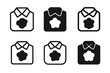 © Coosh448 - Stained Shirt Logos. Stained shirt. Icon set. Set Logo of stained shirt: collar stain graphic. harmonious logo variations of the same emblematic concept, each