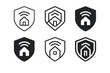 © Влада Яковенко - Smart Security Logos. Smart security systems. Icon set. Set Logo of smart security: alarm system icon. harmonious logo variations of the same emblematic