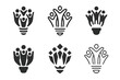 © Svitlana - Youth Leadership Logos. Youth activism and leadership. Icon set. Set Logo of Youth activism and leadership: group of youth forming a lightbulb shape.