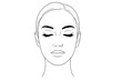 © icon_art - Minimalist black line drawing of a woman's face with closed eyes and long lashes