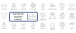© Pixel Flat Design - Sector of Society line icon set. Covers Government, Education, Healthcare, Finance, Industry, and Infrastructure for social and economic concepts.