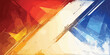 © Rozzie - Abstrato dinâmico com cores vibrantes de vermelho, laranja, branco e azul, sugerindo energia e movimento.
