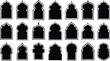 © LailaArtworks - Collection of black silhouette islamic arch shapes with intricate details perfect for adding an authentic touch to your design projects and cultural representations