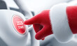 © Andrey_Lobachev - Close-up of Santa finger pressing the red start button on a car with the word 2026 START written on it. Atmosphere is festive, with festive lights and copy space on the sides.