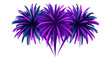 © Prichachai - Vibrant purple and blue firework bursts with glowing light effects, festive celebration, night sky background, energetic and joyful atmosphere, digital illustration