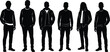 © MdAnoar - Silhouette vector illustration of modern men in casual outfits and jackets, urban male fashion style, trendy lifestyle design concept