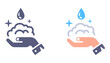 © PlutusART - Hand foam icon. Wash hands with soap. Flat illustration.