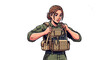 © YLing - Soldier in tactical gear with serious expression ready for action