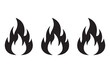 ©  graphicdeck - Three stylized black fire flames in a row silhouette