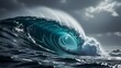 © vivekFx - Curling ocean wave crashing with spray