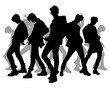 © Amalia - Silhouette of handsome men, male idol group, icon isolated on white background, type 5