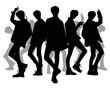 © Amalia - Silhouette of handsome men, male idol group, icon isolated on white background, type 7