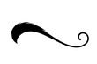 © kornc - a simple flat 2D icon of a 'cat tail', a long, sinuous tail with a slight curl at the end, minimalist design, solid black color, clean sharp lines, no shadows, isolated on a plain white background