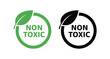 ©  MVectors - Non toxic label design, eco-friendly product badge, safe material icon, natural quality mark, clean element.
