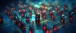 © gufron - Abstract Futuristic Network of Glowing Padlocks with Red Lights.