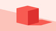 © The blitz - Geometric Cube Illustration A Modern 3D Rendering of a Solid Red Cube with Shadows