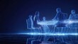 © Anca - A futuristic, digital depiction of a business meeting taking place. Emphasizing technology and innovation. ..Created with Generative AI, not depicting real subjects.