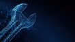 © Anca - A digitally rendered wrench, constructed from glowing blue particles, floats against a sleek, dark background. ..Created with Generative AI, not depicting real subjects.