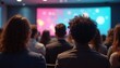 © Maryna - Audience listens presentation during conference. Diverse group professionals in lecture hall setting. People attend global event discussing mental health. Focus on collaboration society inclusion,