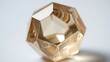 © xiaolei - condoning. A naturally formed icosahedral crystal mineral, refracting geometric light in soft natural lighting against a clean background. STEM education sheets.