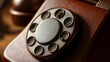© xiaolei - bakelite. Close-up of an antique telephone receiver with dark brown bakelite casing, textured surface. product launch decks, UI/UX mockups, designed for product launches and innovation pitches.