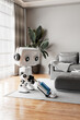 © Rendara Studio - 3D robot vacuum cleaning smart home interior