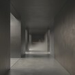 © Ahmad - Mysterious modern hallway with fog creates intrigue and calm in gray architectural space