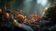 © ChrisTYCat - Worker ants are carrying food across the forest floor.