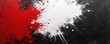 © Vadym - Abstract artwork with strong red, white paint strokes on black surface. Dynamic splash art creates grunge texture. Modern creative design for banners, posters, tech backgrounds. Energetic visual