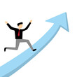 © Bigeyes - Businessman Running on Arrow for Career Growth Illustration