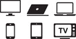 © MstNilufa - Six Black Icons of Electronic Devices on White Background technology symbol