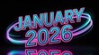 © Murad - January 2026 Neon Text Effect – Futuristic Glowing Month Typography Design