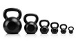© Mohammed - Set of black cast iron kettlebell weights in descending size