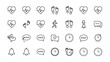 © Shoaib - Outline set of heart, health, fitness, pulse, wellness, care and activity icons for medical and lifestyle design.