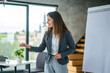 © Miljan Živković - Businesswoman talking during corporate presentation in modern office