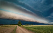 © Orbs production - Super shelf, arcus storm cloud over the fields in summer, Lithuania