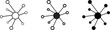 © MDParveg - hub and spoke icon. network connection and central database vector icon set design for logo. Business networking icon doodle set. editable outline stroke vector eps