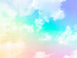 © Topfotolia - beauty sweet vivid green and pink colorful with fluffy clouds on sky. multi color rainbow image. abstract fantasy growing light
