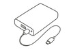 © Bohdan - Minimalist line art of portable power bank with usb cable for charging devices