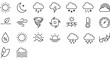 © MDSUMAR - Weather and climate condition line icons set, forecast symbols for apps Vector