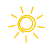 © Pixrow - Yellow sun icon with swirl center and simple rays