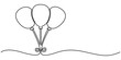 © SREEPOLOK - Balloon continuous one line drawing with simple minimalist outline on white background.