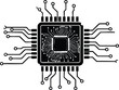 © MD. BELAL UDDIN - Black and white microchip illustration for modern technology with circuit board design