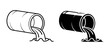 © Design Point - Pipe releasing liquid illustration, depicting environmental pollution, wastewater discharge, sewage outflow, industrial waste, and drainage system issues.