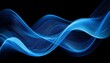 © Kelly - Abstract Blue Wave Patterns On Black Background