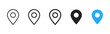 © Chelpanoff - Location pin icon. Minimal map marker vector for navigation apps. Geotag pointer marking place and position symbol. Clean destination point sign pictogram concept.