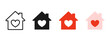 © Chelpanoff - House with heart icon. This warm home shape uses a heart symbol to express care and family support. It works for community projects as a friendly sign and serves as a charity-focused concept pictogram