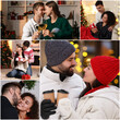 © New Africa - Merry Christmas and happy winter holidays! Collage with photos of lovely couples
