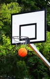basketball hoop and ball