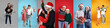 © New Africa - Merry Christmas and Happy New Year! Lovely couples on colorful backgrounds, collage